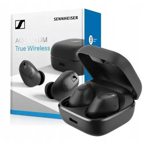 Sennheiser Accentum True Wireless Black Hybrid Anc aptX 28h 107dB Etui Qi