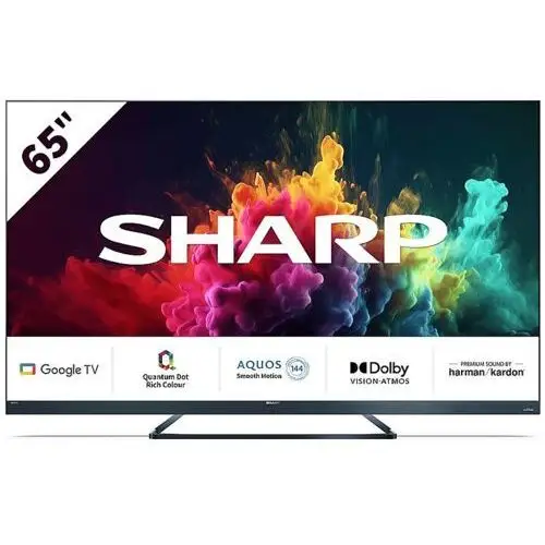 Sharp 65fq8eg 65" qled 4k 144hz google tv dolby vision dolby atmos dts:x hdmi 2.1 dvb-t2