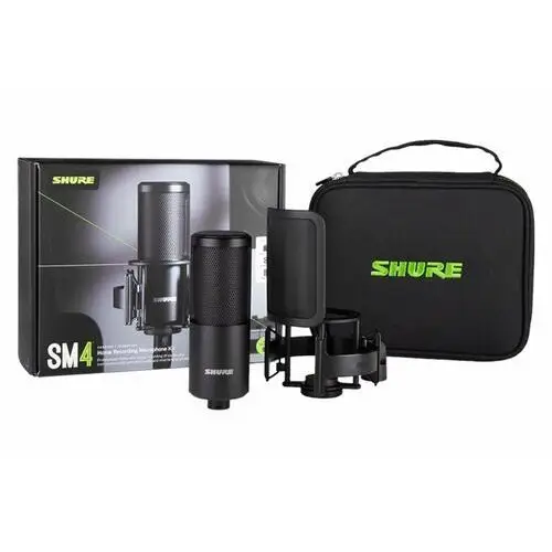 Shure sm4-k-kit, mikrofon pojemnościowy, zewnętrznie polaryzowany, uchwyt, popfiltr, etui