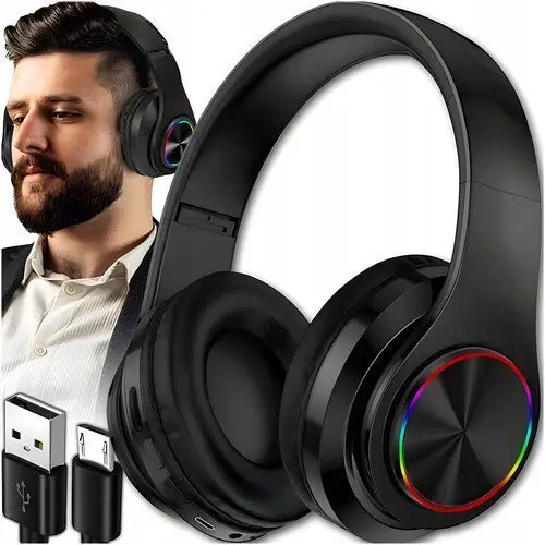 Słuchawki Bezprzewodowe B39 Bluetooth MP3 Nauszne Mikrofon Rgb Dla Dziecka