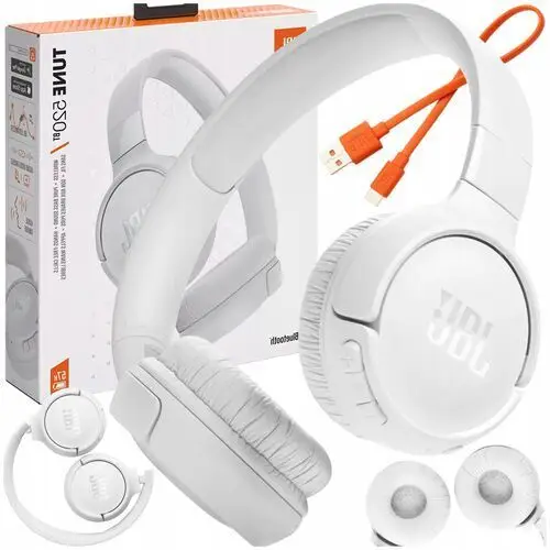 Słuchawki Bezprzewodowe Jbl Nauszne Bluetooth Mikrofon Bass Składane Białe