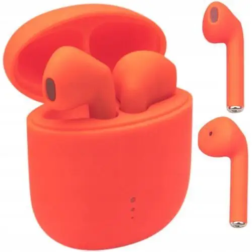Słuchawki bezprzewodowe kolorowe pomarańczowe Tws