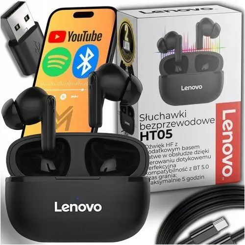 Słuchawki Bezprzewodowe Lenovo HT05 Bluetooth Z Powerbankiem Nowy Model 5.1