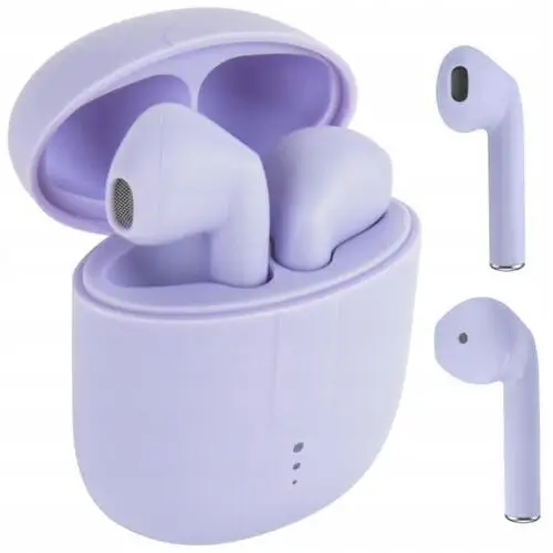 Słuchawki bezprzewodowe mobilne Bluetooth liliowe fioletowe kolorowe Tws