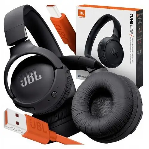 Słuchawki bezprzewodowe nauszne Jbl Tune 525BT Czarne Bluetooth5.3 PureBass