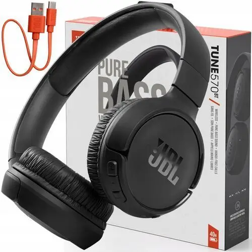 Słuchawki Bezprzewodowe Nauszuszne Jbl Tune Bluetooth Czarne Pure Bass