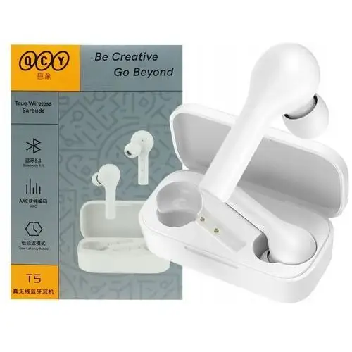 Słuchawki Bezprzewodowe Qcy T5 Dokanałowe Bluetooth 5.0 Tws IPX4 Białe