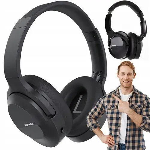 Słuchawki Bezprzewodowe Tonsil R55 Anc Nauszne Czarne Bluetooth