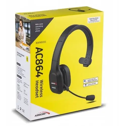 Słuchawki Bluetooth bezprzewodowe z mikrofonem lekkie Audiocore AC864