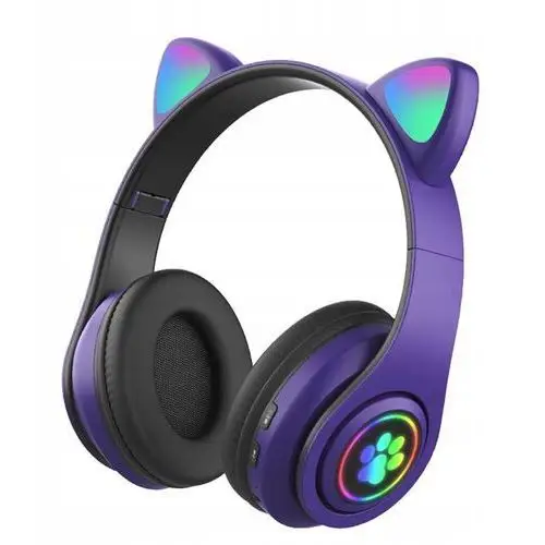 Słuchawki Dla Dzieci Kocie Uszy Bluetooth Led Rgb
