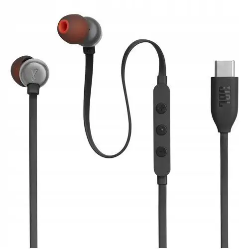 Słuchawki dokanałowe Oryginalne Jbl Tune 310 Usb-c Czarny Mikrofon Rozmowę