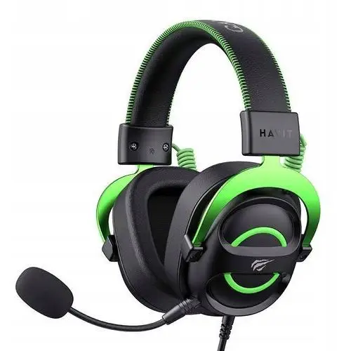 Słuchawki nauszne gamingowe z mikrofonem 3.5mm jack czarno-zielone Havit