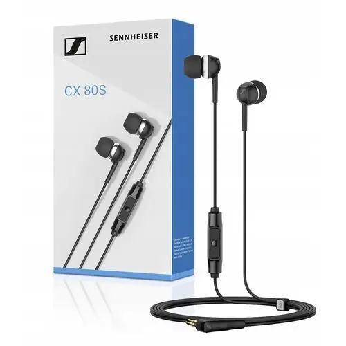 Słuchawki Sennheiser CX 80S Black 1.2m 119dB 17-20000Hz Mikrofon Pilot