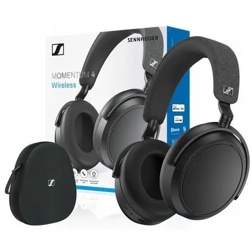 Słuchawki Sennheiser Momentum 4 Wireless Black 60h aptX Hybrid Anc Etui