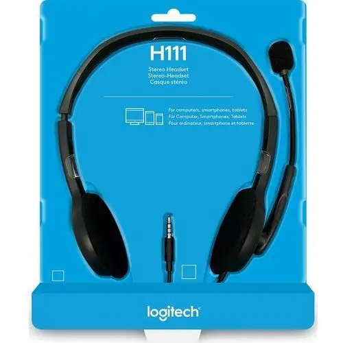 Słuchawki z mikrofonem Logitech H111 zestaw słuchawkowy Stereo 981-000593