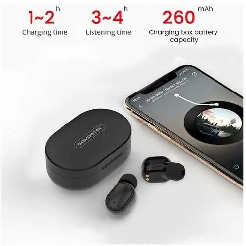 Somostel słuchawki bluetooth earbuds różowy j18tws