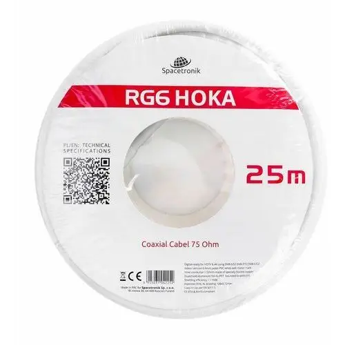 Kabel RG6 Spacetronik HOKA 102 CU Dualshield 25m