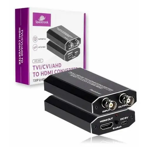 Spacetronik Konwerter sygnału adapter tvi cvi ahd na hdmi upscaler 720p 1080p 60hz bnc