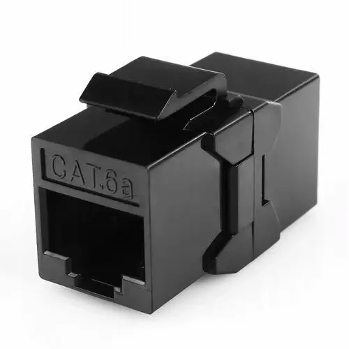 Spacetronik Złącze rj45 keystone cat 6a utp 2xrj45 beczka black