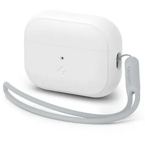 Spigen Etui na słuchawki silicone fit strap do apple airpods pro 1/2 biało-szary