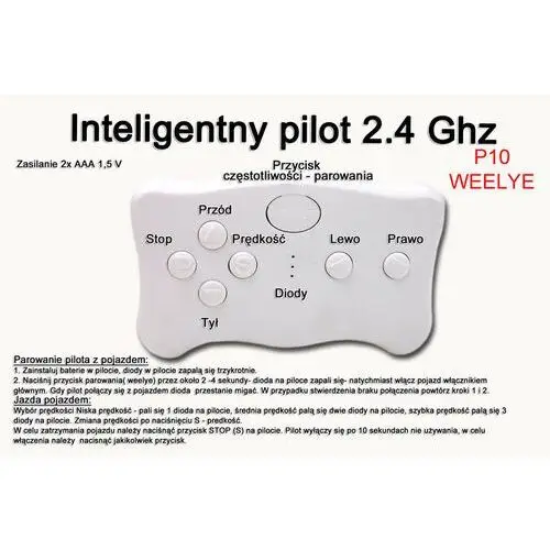 Pilot zdalnego sterowania w technologii 2.4 Ghz WEELYE