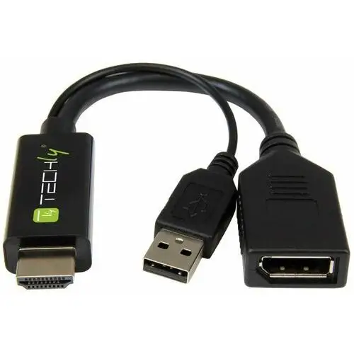 Konwerter / Adapter Techly HDMI z zasilaniem USB na DisplayPort 4K60Hz