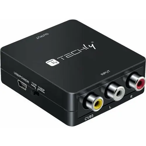 Konwerter av composite video i audio 3x rca na hdmi 1080p Techly