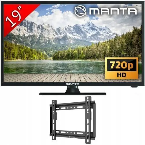 Telewizor 19 cali Tv przenośny turystyczny DVBT2 Hevc Led Hd Usb 12V Manta