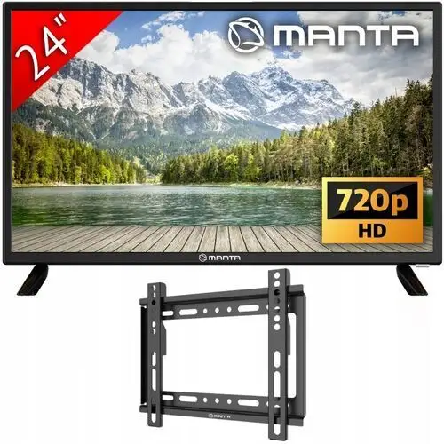 Telewizor 24 cale Tv przenośny Hd Led tuner dekoder DVBT2 Usb +uchwyt Manta