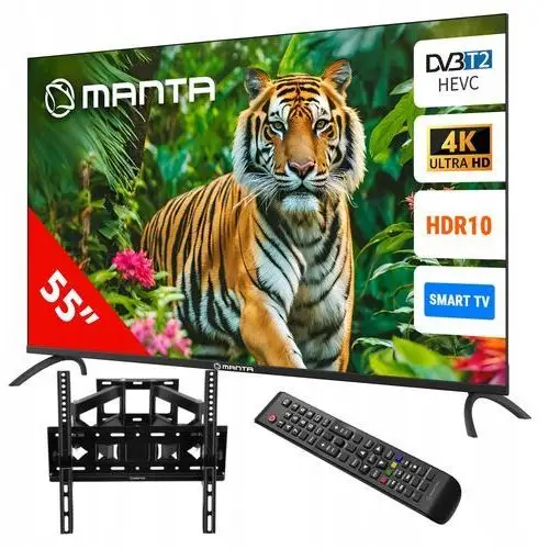 Telewizor 55 cali Smart Tv Android 4K Led DVBT2 Wifi Hdr +regulowany Uchwyt