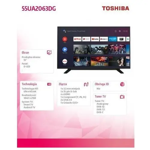 TV LED Toshiba 55UA2063 4