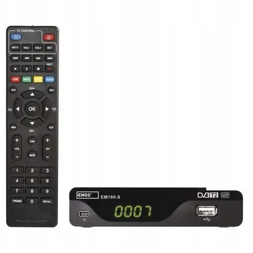 Tuner dekoder cyfrowy Tv Dvb-t, DVB-T2 Emos EM190-S