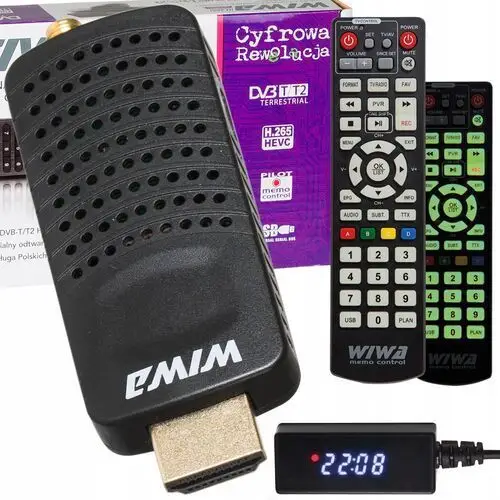 Tuner Dekoder DVB-T2 Tv Naziemne H.265 Hevc Hd Usb Hdmi Wiwa Mini Led Pilot