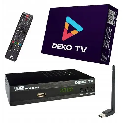 Tuner Dekoder DVBT2 DekoTV Pro Telewizji Naziemnej DVB-T2 Antena WiFi