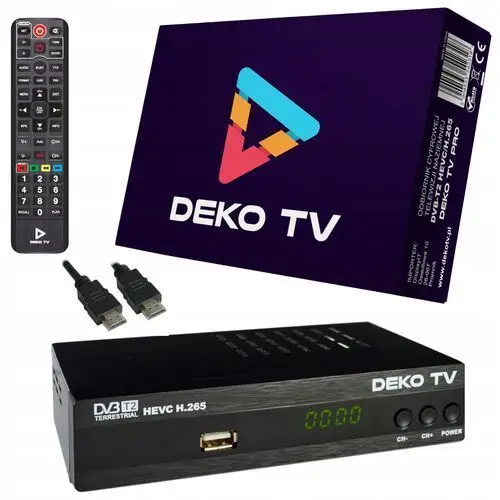 Tuner Dekoder DVBT2 DekoTV Pro Telewizji Naziemnej DVB-T2 Hevc Pilot Deko