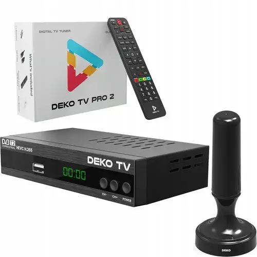 Tuner Dekoder DVBT2 DekoTV PRO2 Telewizji Naziemnej DVB-T2 Deko Antena Rf