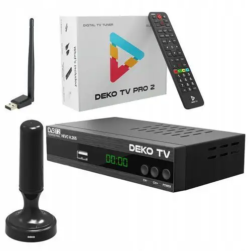 Tuner Dekoder DVBT2 DekoTV PRO2 tv naziemnej DVB-T2 Antena Rf Wifi Deko