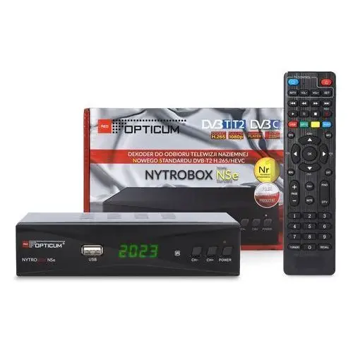 Tuner Dekoder Hybrydowy DVB-T2 Dvb-c H.265 Opticum Tv Full Hd Usb Epg