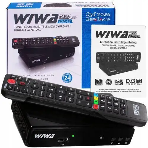 Tuner Dekoder Telewizji Naziemnej Dvb-t T2 Wiwa H.265 Hevc MPEG-4 Txt Lite