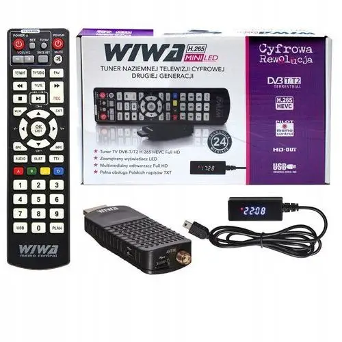 Tuner Dekoder Telewizji Naziemnej Dvb T2 H.265 Hevec Tv Mini Led