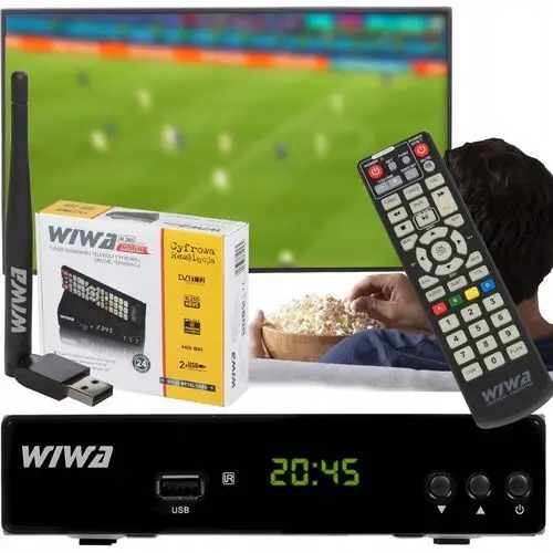 Tuner Dekoder Tv Naziemnej Hd DVB-T2 Hevc Hdmi Antena Wifi Pilot Zestaw