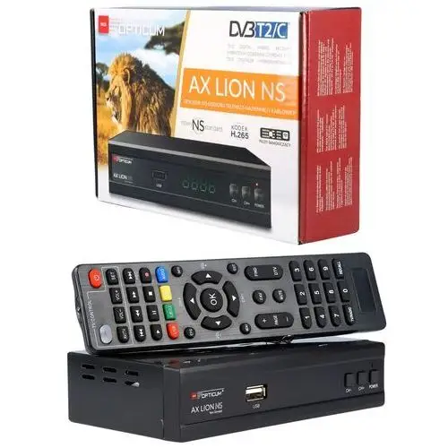 Tuner DVB-T2/C Hevc H.265 Decoder Hd Do Tv Naziemnej Opticum Ax Lion Ns Usb