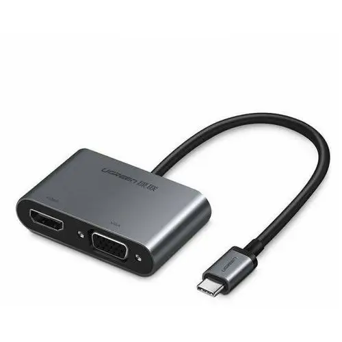 Ugreen Adapter usb-c do vga, hdmi 4k, 25cm, srebrny