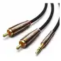 Ugreen av170 kabel 2x rca (cinch) jack 3.5mm, 2m (czarny) Sklep on-line