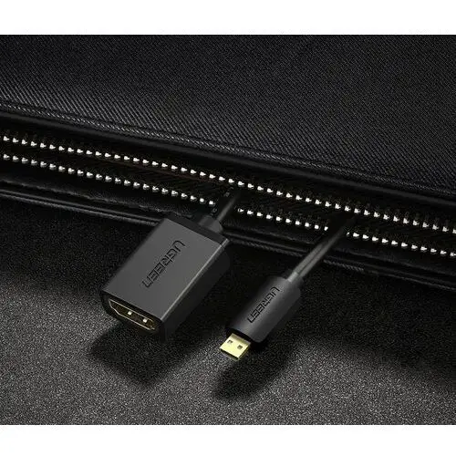 Kabel, przejściówka Ugreen HDMI - micro HDMI, adapter 19 pin, 4K, 20 cm, czarny