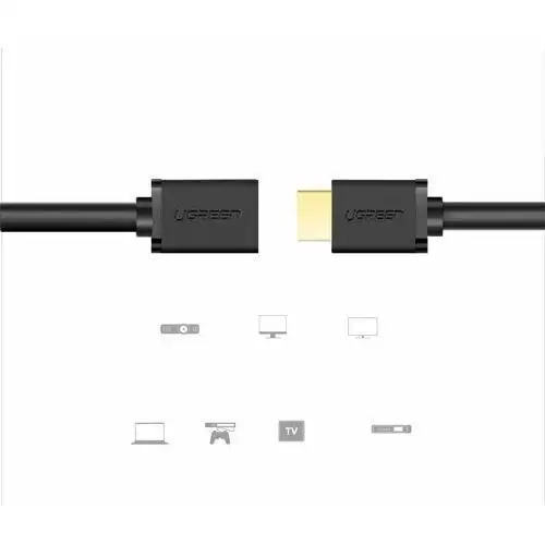 Ugreen kabel przewód przedłużacz hdmi (żeński) - hdmi (męski) 19 pin 1.4v 4k 60hz 30awg 2m czarny (10142) - 2