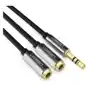 Ugreen Kabel rozdzielacz audio minijack 3.5 mm - 2x minijack 3.5mm 21cm czarny Sklep on-line