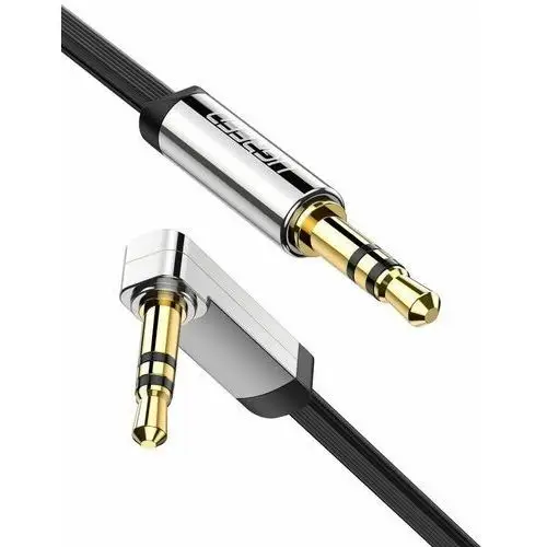 Ugreen płaski kabel przewód audio aux 3,5 mm mini jack 1m srebrny (10597) - 1
