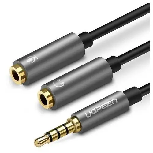 Rozdzielacz audio aux kabel mini jack 3,5 mm (męski) do słuchawki + mikrofon (żeńskie), 20cm Ugreen
