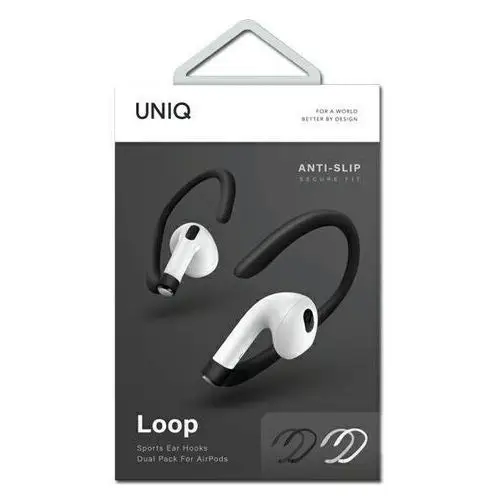 Uchwyty do Apple AirPods UNIQ Loop Sports Ear Hooks biały-czarny/white-black [2 PACK] Uniq